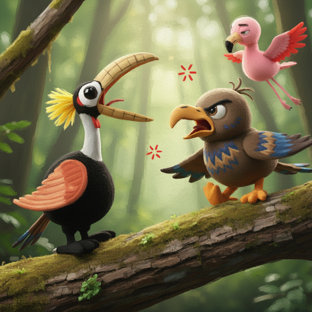 黃毛、鷹寶和紅紅的爭執